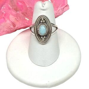 Larimar Ring Size 7 Solid 925 Sterling Silver